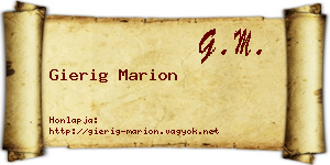 Gierig Marion névjegykártya